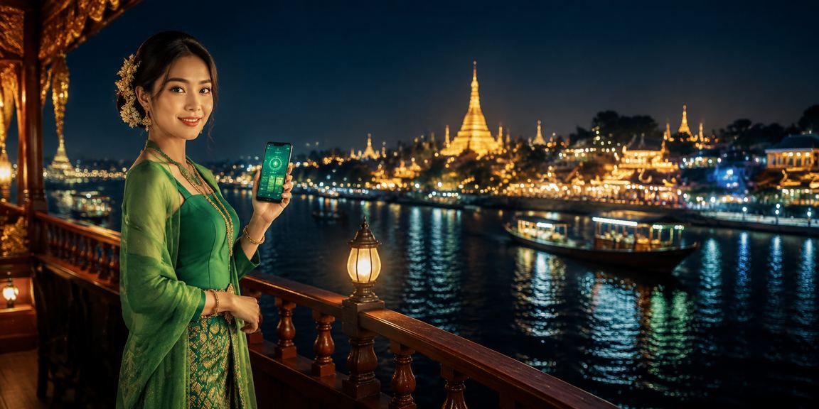 မြန်မာ ဖုန်းနှင့် စလော့ဂိမ်း ကြည့်ရှုနေသူ
