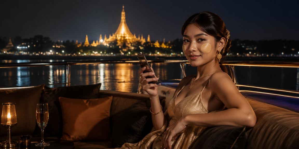 ရန်ကုန်မြို့တွင် ဖုန်းမှ အွန်လိုင်းကာစီနို ကစားနေသော ကစားသူ